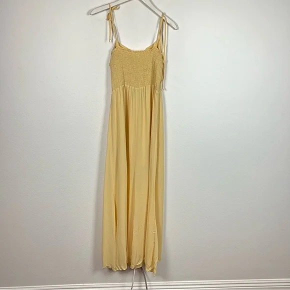 Reformation Sylvie yellow tie strap maxi dress Size Medium - Picture 6 of 7